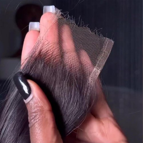 Moca 2x6 HD Lace Closure Straight human hair HD Frontal Only Real Swiss Frontal RAW Virgin Human Hair Pre Plucked with Baby Hair Undetectable & Invisible Lace 16 Inch Human Hair Extensions