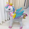 Standing Unicorn foil Balloon, 3D Magical Crown Wings Unicorn Party Balloons, Girls Birthday Wedding Baby Shower Decorations Party Supplies (25inch 2PCS)