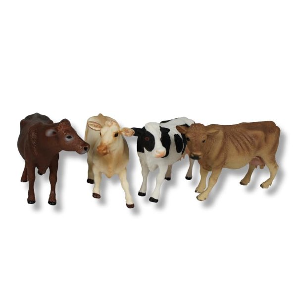 ZAGA Toys Dairy Cow Figurine Set of 4, Realistic Farm Animal Toys for Kids for Imaginative Play