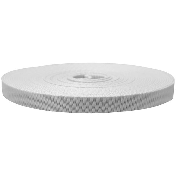 Strapworks Colored Flat Nylon Webbing - Strap for Arts and Crafts, Dog Leashes, Outdoor Activities – 3/4 Inches x 10 Yards, White