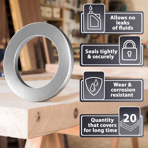 20pcs Oil Drain Plug Gasket Washer Crush Seal – 14mm Replacement for Honda/Acura - OEM 94109-14000 Accord Acura Civic Ridgeline Odyssey CRV CR-V Pilot Fit Element by AUTOMAJOR