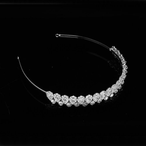 Wedding Bridal Tiara Headband Silver Rhinestones and Clear Crystals