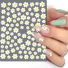 Flower Nail Art Stickers Decals Floral Daisy Nail Decals Spring Summer 3D Self-Adhesive Nail Art Supplies Pink White Petals Flowers Spring Nails Transfer Sticker for Manicure Nail Art Decoration 6PCS