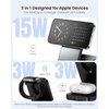 ESSAGER 3 in 1 Foldable Travel Wireless Charger Compatible with iPhone 16/15/14/13/12 Series, 15W Magnetic Wireless Charging Station for Desk for Airpods 4/3/2/Pro, iWatch with 20W Adapter