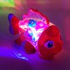 Tipmant Cute Electric Fish Toy Electronic Goldfish Animal Vehicle Car Auto Driving, Transparent Gears, Music, Flash Led Lights, Baby Toddler Kids Birthday Gifts