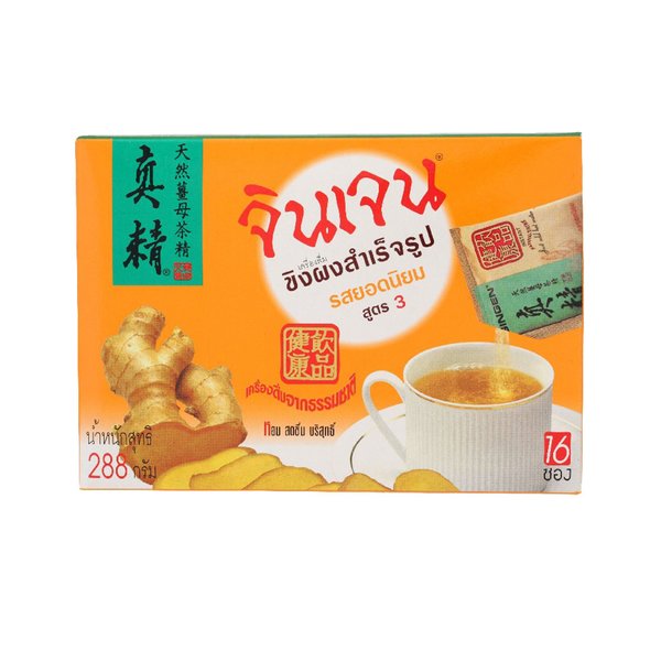 Gingen Instant Ginger Beverage Formula 3 Popular Flavor 288g. (18g.x16 Sachets)