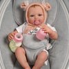 JIZHI Reborn Baby Doll Hollow Bottle and Magnetic Pacifier Set, Baby Doll Accessories for Reborn Baby Dolls, Pretend Play Feeding Toy Kids Gift, Pink