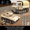 WW2 Panther Medium Tank & RSO Tractor Vehicle Building Blocks, Compatible with Lego Military Set, Great Army Gift for Kids and Teens Over 8 Years Old (1078 Pieces)