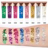 SeleneTenderaes 10 Color Safe for skin, easy to remove Body Glitter Silver Face Hair Self Adhesive Gel Festival Accessories Cosmetic Glitter Chunky Sequins Glitters for Eye Nails Rave 23g
