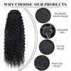 LACE PLUS 32 Inch Long Curly Ponytail Hair Extension Curly Heat Resistant Synthetic Instant Clip Drawstring Ponytail Clip in Ponytail Hair Extensions Curly For Black Women (#1 Black,6.70OZ)