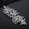 Teyglen Bride Wedding Rhinestone Hair Comb Bridal Crystal Headpiece Silver Crystal Wedding Headband with Comb Handmade Leaf Hair Piece Hair Accessories for Women Girls (Silver)