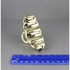 Gold hair clip plastic 3 3/8 inches long big barrette claw clamp oval chain link shiny