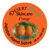 Orange Jojoba Oil Hand Salve. Over 50% Pure Organic Jojoba Oil. Moisturizes Hair, skin, face, hands, feet naturally. Softening formula with Organic Beeswax and Organic Avocado Oil.(2 oz/60gm)