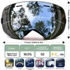 JULI Ski Goggles,Winter Snow Sports Snowboard Goggles with Anti-Fog UV Protection Detachable Dual Lens for Men Women Snowmobile Skiing Skating（Black Frame+VLT 18.5% REVO Silver）
