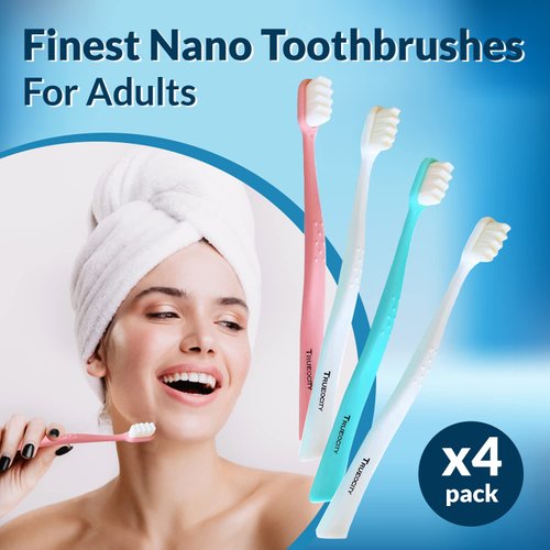 Extra Soft Toothbrushes for Adults - 20,000 Bristles, Super Nano Toothbrushes for Adults for Sensitive Gums, Toothbrush Soft Bristle Adult, Ultra Soft Bristle Toothbrush, Tooth Brush, Soft Toothbrush