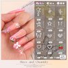 80Pcs 16 Styles 3D Nail Charms and Flatback Gems Pearl + Nail Chains, Silver Shiny Luxury Gems, Crystal Diamond Jewels Studs with Rhinestones for Nail Design, Nail Art Decor Set for Acrylic Nails