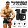 DMoose Fitness Weight Lifting Hooks for Men & Women (Pair) - 8 mm Thick Wrist Padding - Weight Lifting Grips for Powerlifting, Shrugs, Rows & Deadlift Support - Gym Lifting Straps with Pull Up Hooks