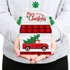 Big Dot of Happiness Merry Little Christmas Tree - Treat Box Party Favors - Red Truck Christmas Party Goodie Gable Boxes - Set of 12