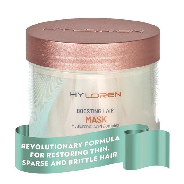 HYLoren Boosting Hair Mask with Hyaluronic Acid for Thin, Sparse and Brittle Hair, hair mask for dry hair, Volumizing deep conditioning hair mask, Hair mask for damaged hair, 500ml