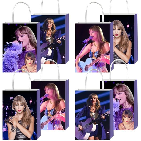 Vibbint 12pcs Party Favor Gift Bags Goodie Bags with Handles for Girls Birthday Party Decorations Supplies