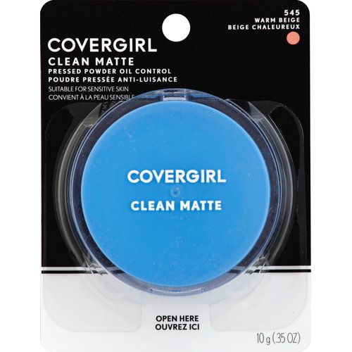 COVERGIRL Clean Oil Control Pressed Powder, Warm Beige 545, 0.35 Ounce Pan
