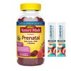 Nature Made PRENATAL Gummies FOLIC Acid +DHA +Choline Mixed Berry Flavor (120 CT) + Bonus 2 Sugar - Free White Peach Hydration Sticks