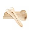 Disposable Eco Friendly Wooden 16 cm Spork Dual Purpose 2 in 1 Spoon Fork (Wood, Pack of 100)