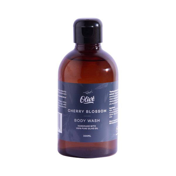 Olivé Made with Natural Ingredients 100% Pure Olive Oil Liquid Body Wash 300ml - Cherry Blossom