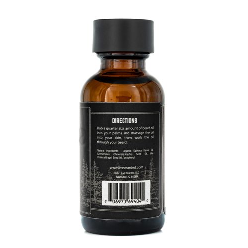 Live Bearded: Premium All-Natural Beard Care for Men - Jojoba Beard Oil for Dry Flaky Skin, 1 fl oz, Made in the USA, Executive Scented with Cedar and Vanilla