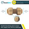 SharkBite 1/4 inch Coupling, Push to Connect Brass Plumbing Fitting, PEX Pipe, Copper, CPVC, PE-RT, HDPE, U004LFA