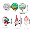 Christmas Decoration Balloons, Jumbo Mylar Foil Balloon Set, Santa Claus, Elk, Snowman, Reindeer, Candy Cane, Tree, Xmas Party Supplies Square Santa