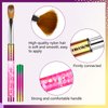 SAVILAND Acrylic Nail Brush Set: 2pcs Size 8/12 Acrylic Nail Brushes for Acrylic Application,Professional Acrylic Brushes with Cuticle Pusher,Used for Beginners Nail Extension Nail Carving Home Salon