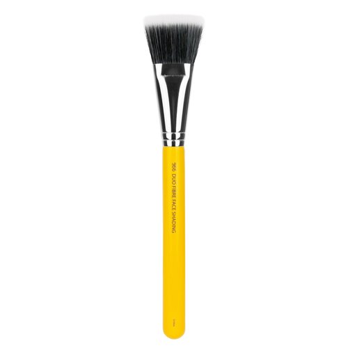 Bdellium Tools Professional Makeup Brush - Studio Series 966 Duo Fibre Face Shading - With Soft Synthetic Fibers, For Effortless Blending, Contouring, and Shading (Yellow, 1pc)