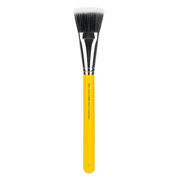 Bdellium Tools Professional Makeup Brush - Studio Series 966 Duo Fibre Face Shading - With Soft Synthetic Fibers, For Effortless Blending, Contouring, and Shading (Yellow, 1pc)