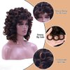 Lotfon Short Curly Wigs for Black Women Synthetic Hair Heat Resistant Fluffy Natura Wigs for African American Women (Brown)