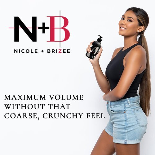 N+B Hair Styling Gel | Strong, Firm Hold, Adds Volume & Shine, Curl-Defining | Made w/Blue Agave Oil | Paraben-Free, Sulfate-Free | For All Hair Types & Textures | 8 oz