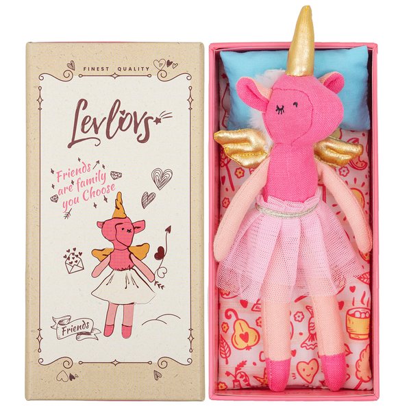 LEVLOVS Ballerina Unicorn Doll Mouse in a Matchbox and Friends Toy Baby Registry Gift (Unicorn Mimi)