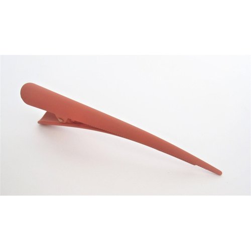 Reddish orange sienna acrylic alligator hair clip for fine thin hair