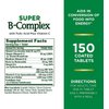 Nature's Bounty Super B Complex with Folic Acid Plus Vitamin C Tablets - 150 ct, Pack of 2