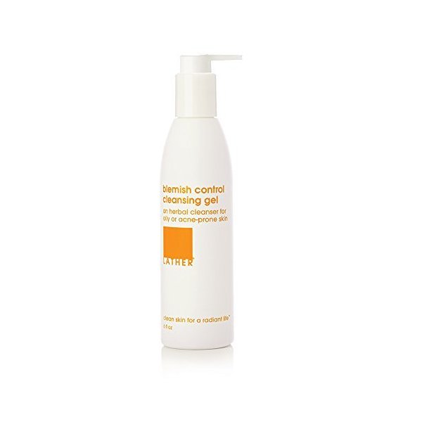 LATHER Blemish Control Cleansing Gel Face Wash - Acne Face Wash - Natural & Gentle Cleanser For Women & Men - Balance Oily & Acne Prone Skin - 6 Fl Oz
