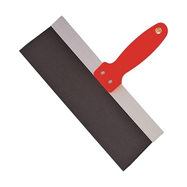 Edward Tools Blue Steel Taping Knife 12” - Pro Tapered blade for close to corner use without scraping wall - Hi-visiblity ergonomic handle - Rust proof steel - Perfect flex - Lifetime warranty