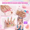 Kids Nail Polish Kit for Girls Gifts- Nails Art Makeup Toy Set for Kids Christmas Birthday Gift for 7 8 9 10 11 12 Year Old Girl's Party Cosmetic, Gel Nails Polish Manicure Girl Stuff by BUNNY BUBBLES