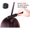 PERFEHAIR 2pcs Detangling Brush Hairstyles Teasing Comb for Volume Hair, Rattail Comb Backcombing Brush for Fine Thin Hair - Black