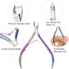 12Pack Cuticle Trimmer, Cuticle Nipper With Cuticle Pusher Cuticle Nipper Cuticle Remover Cutter Stainless Steel Nail Cuticle Trimmer Manicure Pedicure Tools For Finger, Toenails-Gold, Rainbow, Sliver