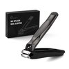 FERYES 3-in-1 Fingernail Clipper with No-Splash Nail Catcher and Metal Storage Box - Toenail Clipper with Nail File for Men & Women - Black