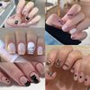 Cute Cartoon Nail Art Stickers Kawaii Cat Nail Stickers Graffiti Cat Dog Flower Star Heart Design 3D Self-Adhesive Nail Decals Black White Nail Art Supply for Women Girls Manicure Accessories 6Sheets