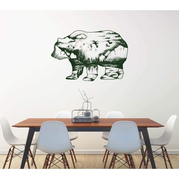 GT Graphics Bear Mountains Adventure Nature - 25" - Wall Decal Sticker