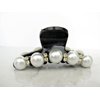 Small/medium black hair claw clip for fine, thin hair with pearls and crystals