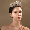 Woeoe Crystal Women Wedding Tiara Gold Rhinestone Bridal Crown Princess Tiara Headband Costume Birthday Party Hair Accessories