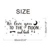 Wall Decal Kids We Love You to The Moon and Back Quote Wall Decals Nursery Vinyl Wall Stickers for Baby Boys and Grils Bedroom Scandinavian Wall Decal (Y29) (White)